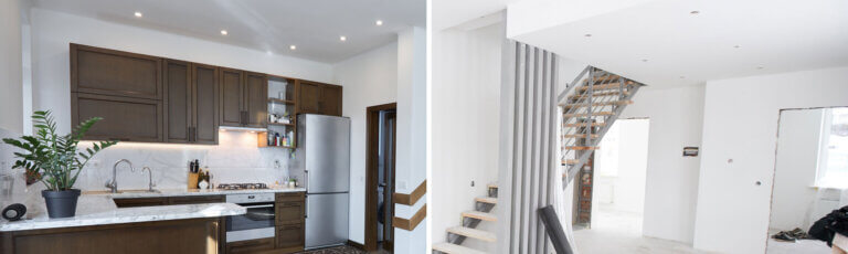 Umbau und Renovationen in Oerlikon | Vorher nachher Bild Küche